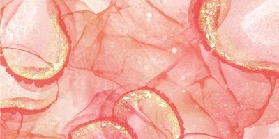 fond élégant d'encre d'alcool en marbre rose corail. illustration liquide aquarelle de luxe vecteur