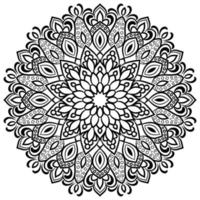 livre de coloriage de mandala ornemental noir et blanc unique. vecteur