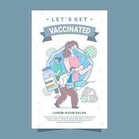 modèle d'affiche de vaccination vecteur