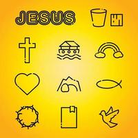 illustration d'icônes de religion de foi chrétienne vecteur