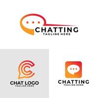 chat logo set vector design