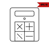 illustration de l'icône de la ligne de la calculatrice vecteur