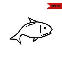 illustration de l'icône de la ligne de poisson vecteur