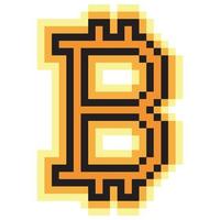 icône de pièce de monnaie bitcoin pixel art. crypto-monnaie. illustration vectorielle vecteur