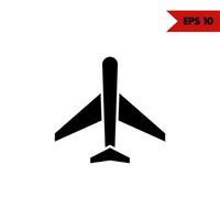 illustration de l'icône de glyphe d'avion vecteur