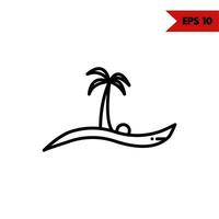illustration de l'icône de glyphe de plage vecteur