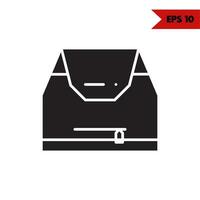 illustration de l'icône de glyphe de sac à dos vecteur