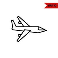 illustration de l'icône de la ligne d'avion vecteur