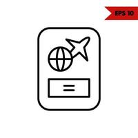 illustration de l'icône de la ligne du passeport vecteur