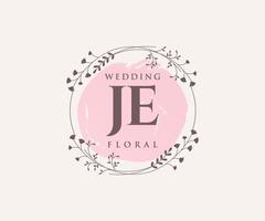 Je initiales lettre modèle de logos de monogramme de mariage, modèles minimalistes et floraux modernes dessinés à la main pour cartes d'invitation, réservez la date, identité élégante. vecteur