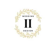 ii initiales lettre collection de logos de monogramme de mariage, modèles minimalistes et floraux modernes dessinés à la main pour cartes d'invitation, réservez la date, identité élégante pour restaurant, boutique, café en image vectorielle vecteur