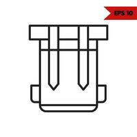 illustration de l'icône de la ligne de sac à dos vecteur