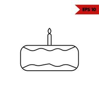 illustration de l'icône de ligne de gâteau d'anniversaire vecteur