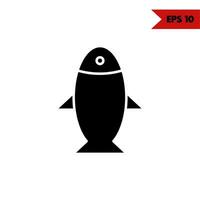 illustration de l'icône de glyphe de poisson vecteur