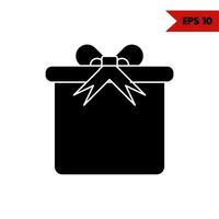 illustration de l'icône de glyphe de boîte cadeau vecteur