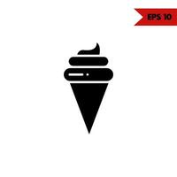 illustration de l'icône de glyphe de crème glacée vecteur