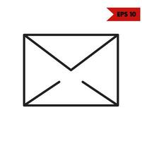 illustration de l'icône de la ligne de courrier électronique vecteur