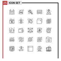 concept de 25 lignes pour les sites Web mobiles et les applications personne lumière internationale bien-être humain éléments de conception vectoriels modifiables vecteur