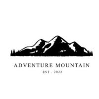 symbole de silhouette de logo de montagne pour le paysage naturel ou l'aventure en plein air. vecteur