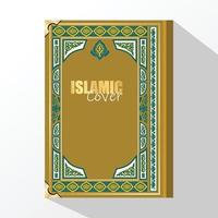 conception de couverture de livre de coran, conception ornementale de style arabe islamique vecteur