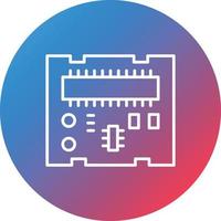 icône de fond de cercle dégradé de ligne de carte pcb vecteur