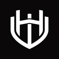 hw logo monogramme modèle de conception vintage vecteur