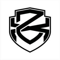 modèle de conception vintage monogramme logo zx vecteur