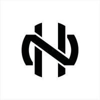 modèle de conception de monogramme logo hn vecteur