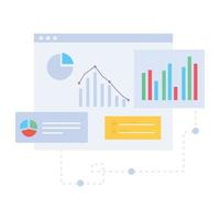 icône moderne d'analyse de données dans un style plat vecteur