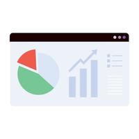 icône plate à la mode de l'analyse Web vecteur