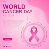 collection de publications instagram sur les médias sociaux de la journée mondiale contre le cancer contre le cancer vecteur