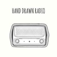 illustration de radio dessinée à la main isolée sur fond blanc vecteur