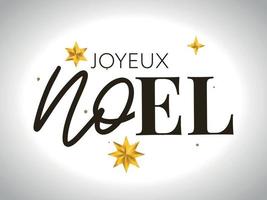 joyeux noël en langue française. joyeux noel calligraphie vectorielle brosse moderne. phrase calligraphique dessinée à la main isolée sur fond blanc. typographie pour carte de voeux, cartes postales, affiche, bannière. vecteur