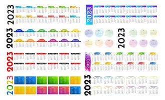 calendrier pour 2023 isolé sur fond blanc vecteur