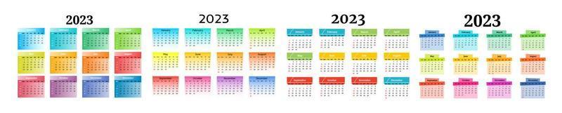 calendrier pour 2023 isolé sur fond blanc vecteur