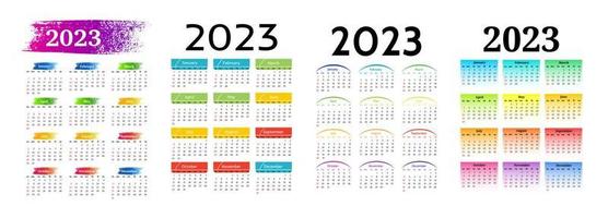 calendrier pour 2023 isolé sur fond blanc vecteur