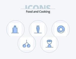 pack d'icônes bleues alimentaires 5 conception d'icônes. . carotte. . beignets vecteur