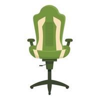 vecteur de dessin animé d'icône de chaise de joueur vert. mobilier de jeu