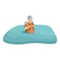 vecteur de dessin animé d'icône de marche de l'eau. tourisme extrême