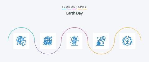pack d'icônes bleues du jour de la terre 5, y compris la terre. vert. protection. journée. la terre vecteur