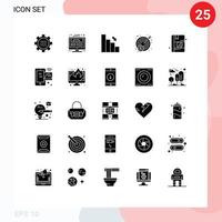 ensemble de 25 symboles d'icônes d'interface utilisateur modernes signes pour la conception de site Web d'argent cible tableau financier éléments de conception vectoriels modifiables vecteur
