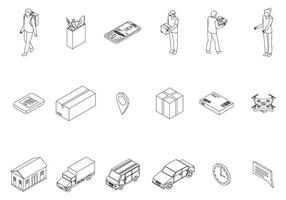 icônes de livraison à domicile définissent le contour vectoriel