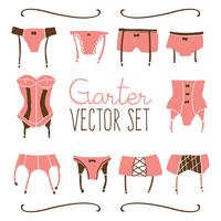 Garter Set vecteur dessiné à la main