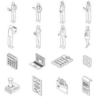 icônes d'affectation définies contour vectoriel