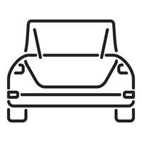 vecteur de contour d'icône de coffre de voiture de sac. véhicule ouvert