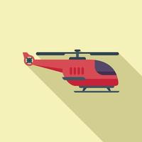 vecteur plat d'icône d'hélicoptère de sauvetage d'aide. transport aérien