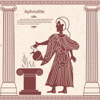 Déesse grecque Aphrodite avec un pichet dans sa main vecteur