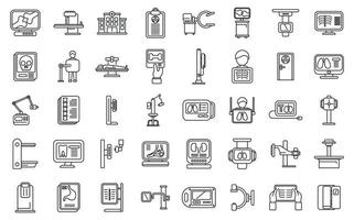 les icônes d'examen aux rayons X définissent le vecteur de contour. chambre d'hôpital