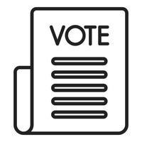 vecteur de contour d'icône de papier de vote. démocratie élection
