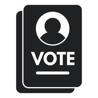 vecteur simple d'icône de candidat de vote. scrutin électoral